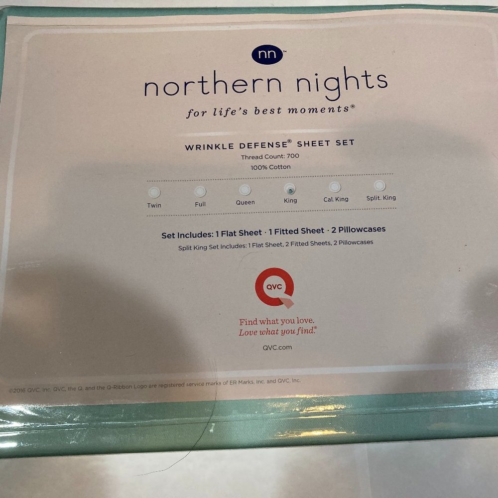 northern nights wrinkle defense sheet set 700tc KING size